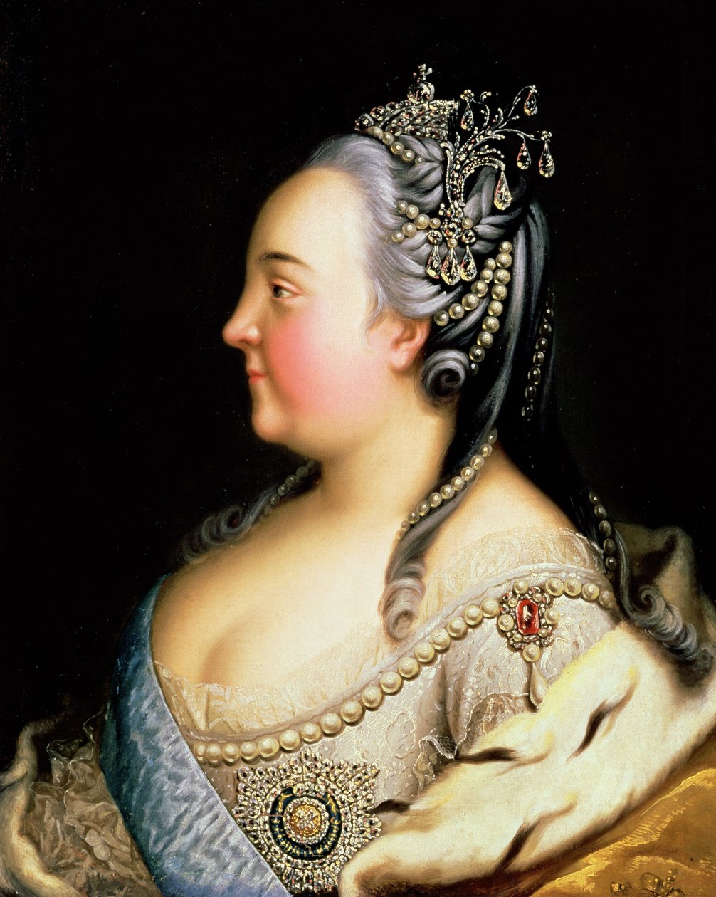 Porträt von Elisabeth Petrowna (1709-62) Kaiserin von Russland, ca. 1768 von Heinrich Buchholz