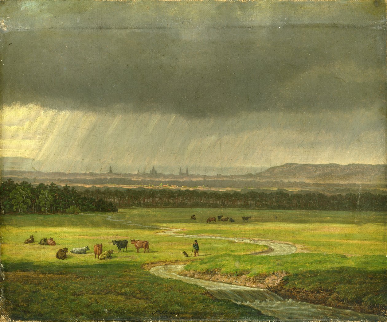 Landschaft mit Dresden in der Ferne, 1830 von Heinrich Stuhlmann