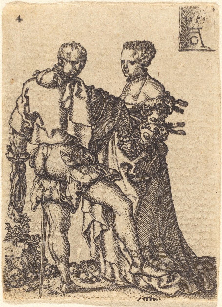 Tanzendes Paar, 1551 von Heinrich Aldegrever