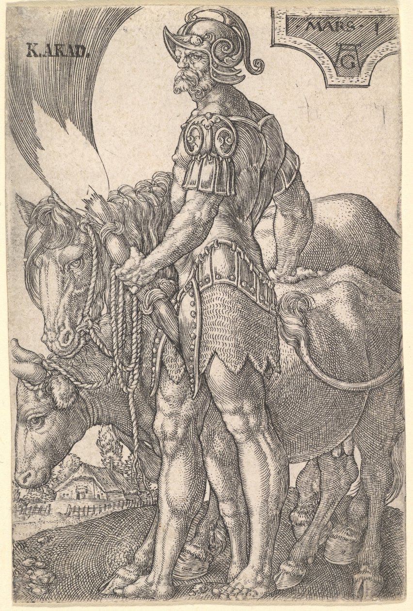 Mars, aus Die sieben Planeten, 1533 von Heinrich Aldegrever