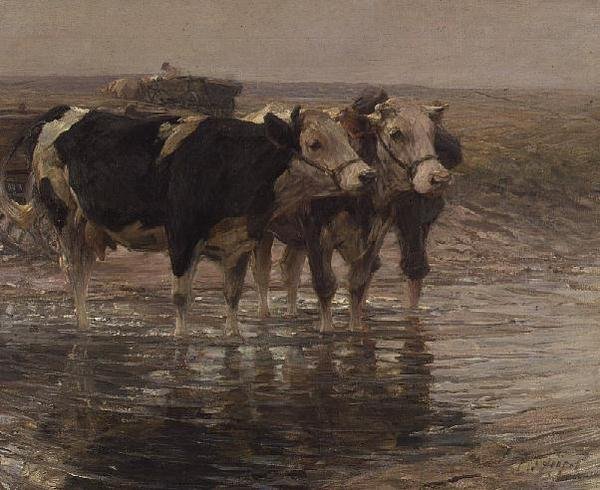 Vieh beim Tränken von Heinrich Johann von Zugel