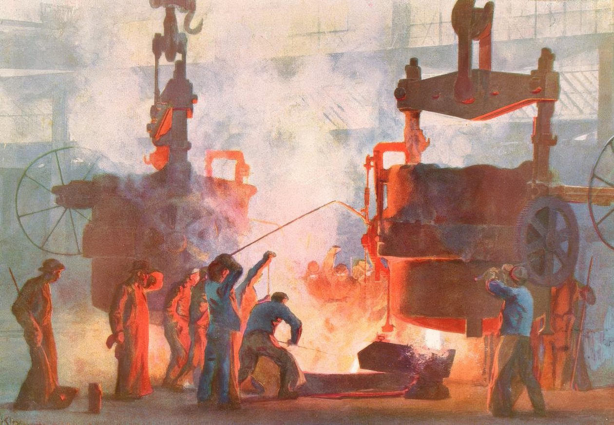 Stahlguss bei Krupp / H. Kley von Heinrich Kley