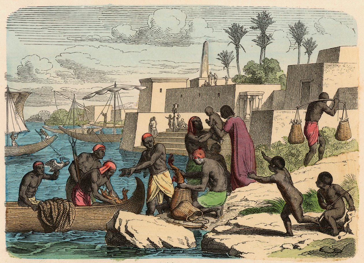 Antikes Ägypten: Fischen von Heinrich Leutemann