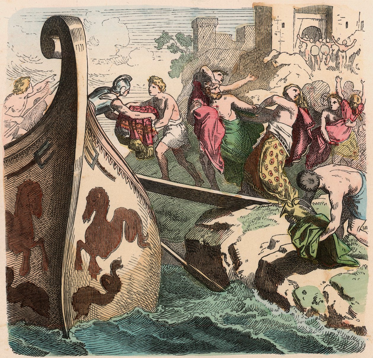 Antikes Griechenland: Seereisen, Piraten von Heinrich Leutemann