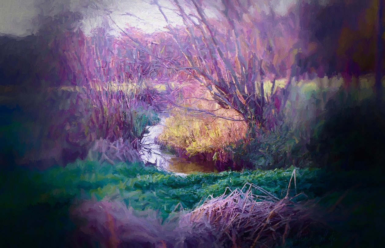 Biegung im Fluss, 2018 von Helen White