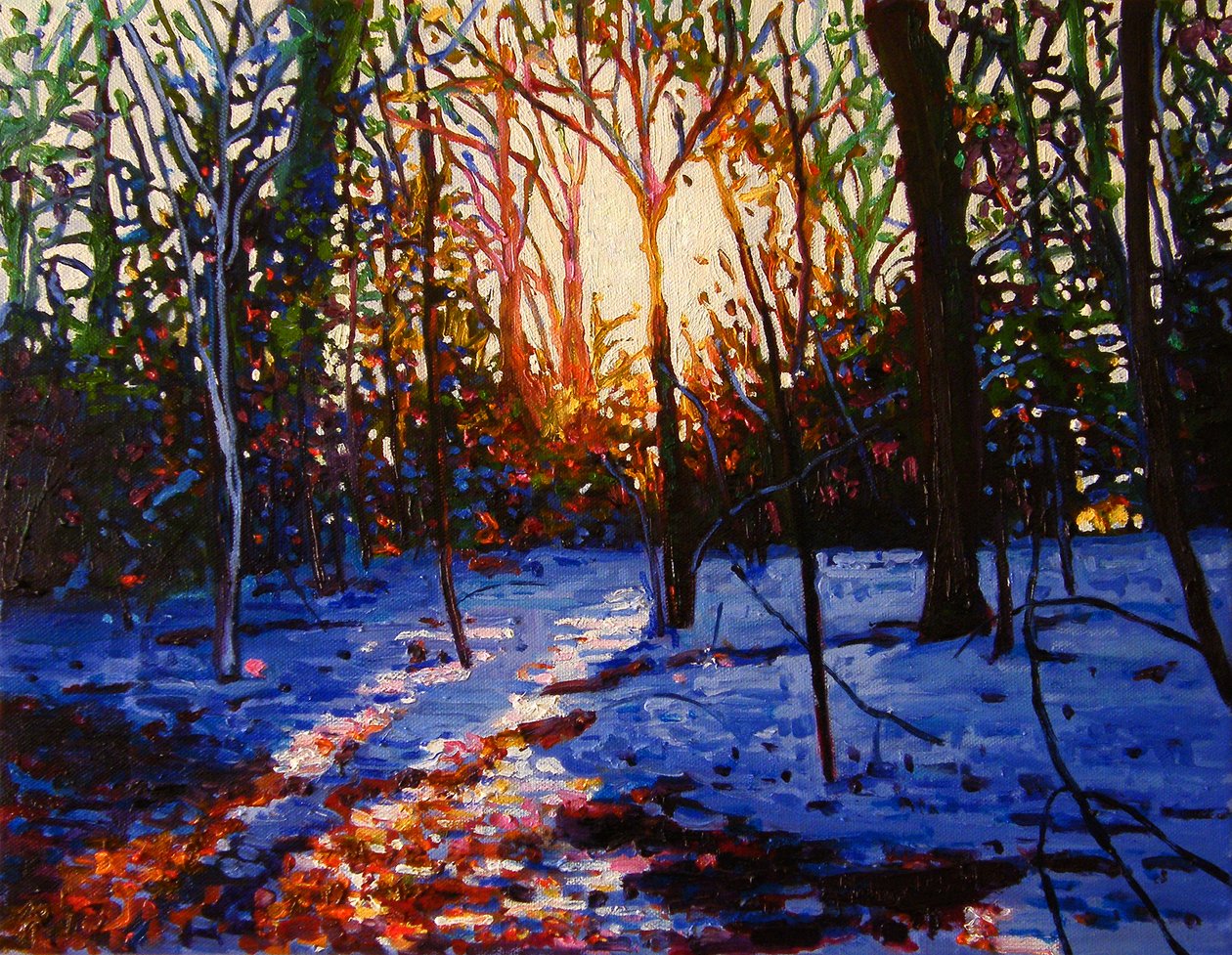 Sonnenuntergang auf Schnee, 2010 von Helen White