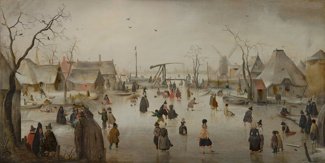 Eissport, ca. 1610 von Hendrik Avercamp