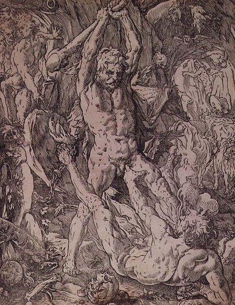 Herkules und Cacus von Hendrik Goltzius