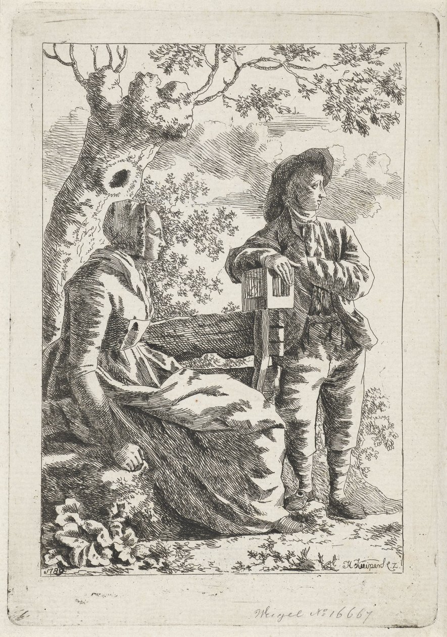 Mann und eine Frau bei einem Baum von Hendrik Kuipers