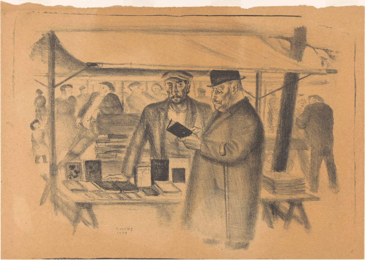 Bücherstand auf einem Markt von Henk Henriët