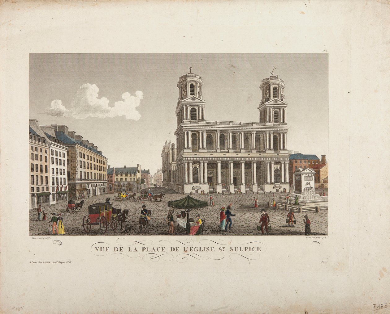 Blick auf den Platz der Kirche Saint-Sulpice von Henri Courvoisier Voisin