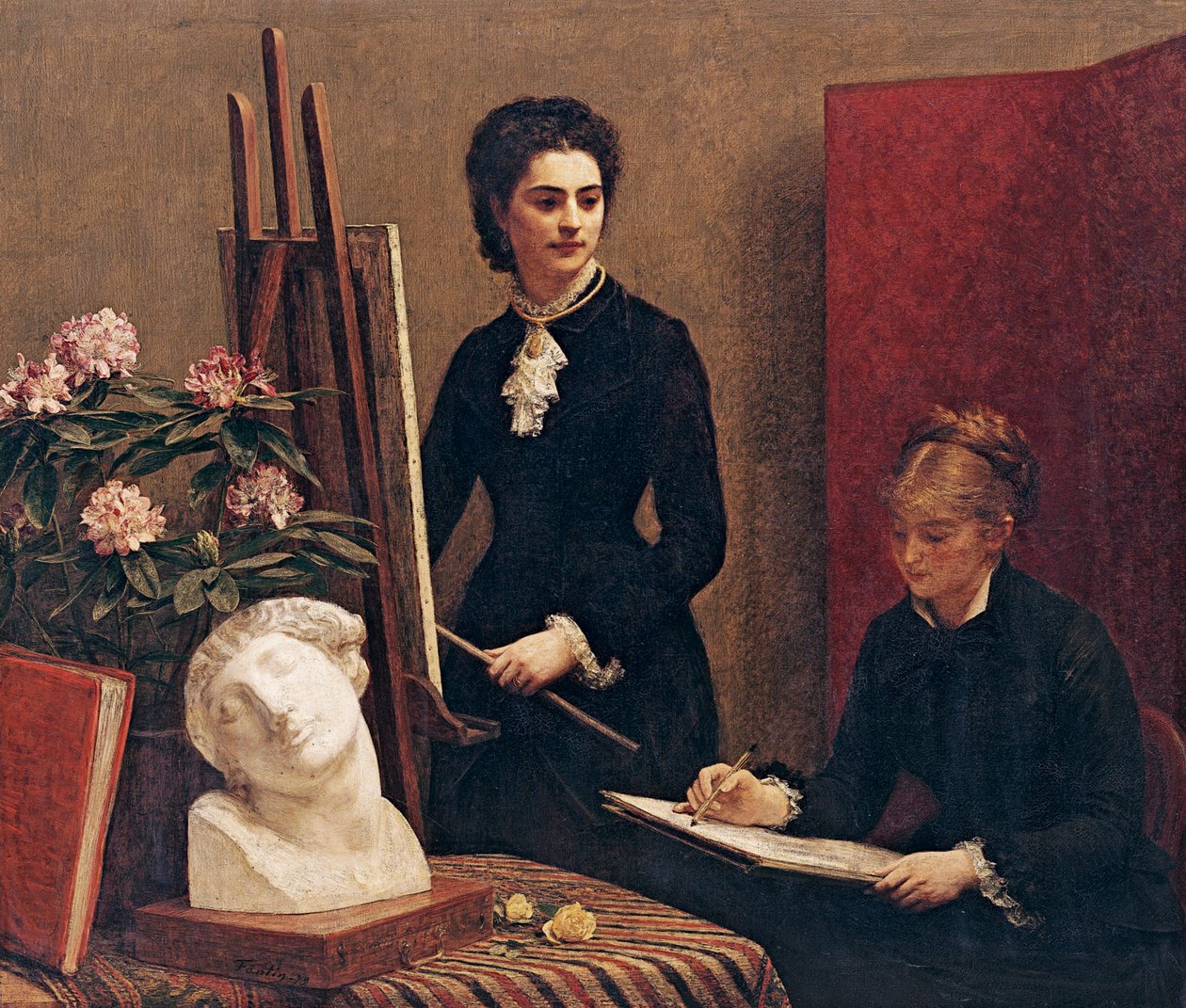 Zeichenunterricht im Atelier von Ignace Henri Jean Fantin Latour