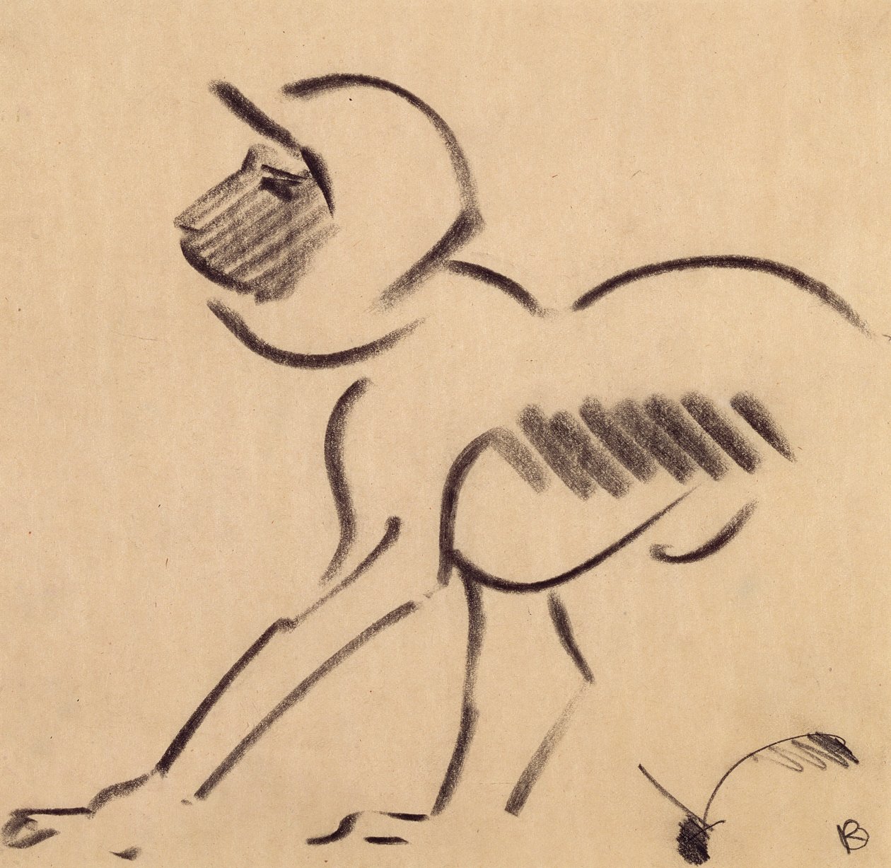 Kauernder Affe, ca. 1912-13 von Henri Gaudier Brzeska