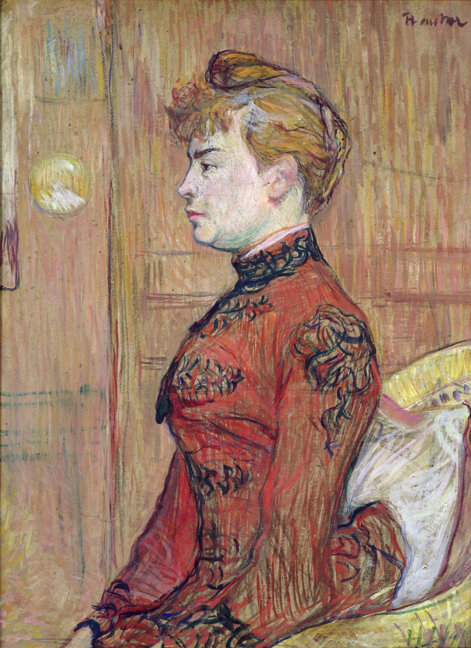 Porträtstudie einer Frau im Profil, 1890 von Henri de Toulouse Lautrec