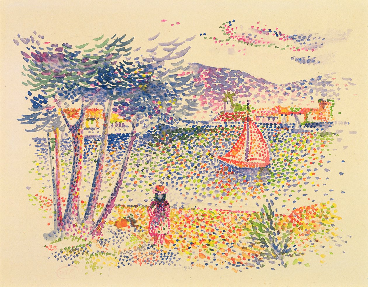 Segelboote am Meer von Henri Edmond Cross