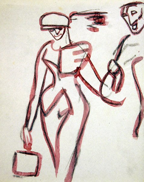 Spaziergänger mit Begleiter von Henri Gaudier Brzeska