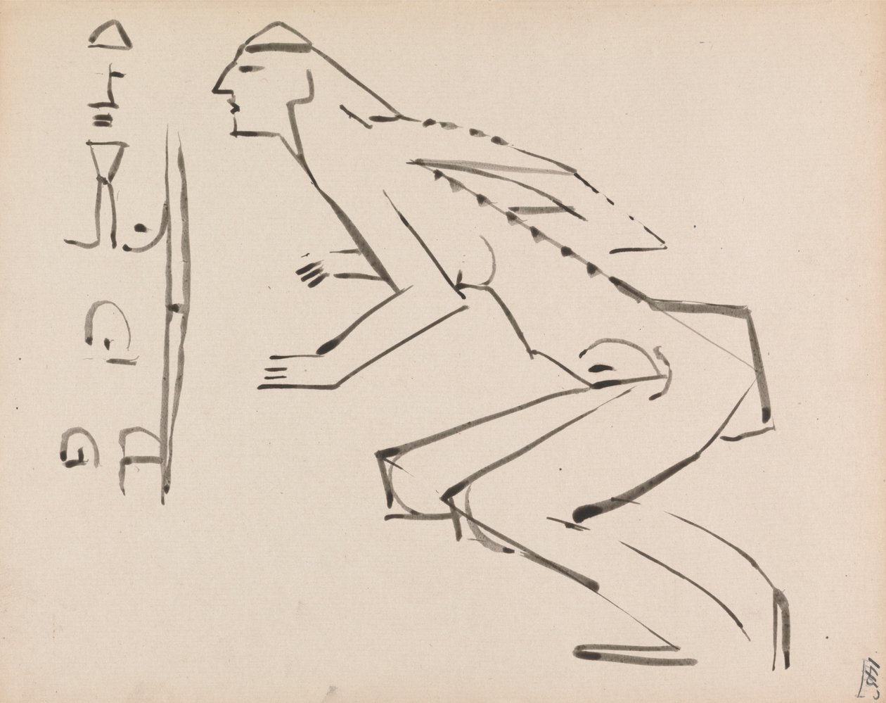 Zwei Studien für eine Skulptur von Henri Gaudier Brzeska