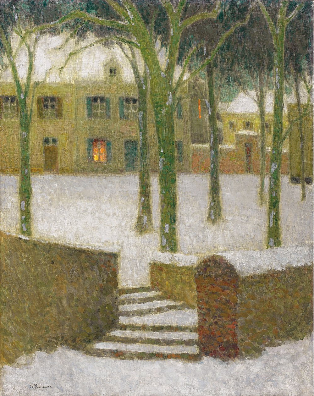 Ein Platz in Nemours, 1930 von Henri Le Sidaner