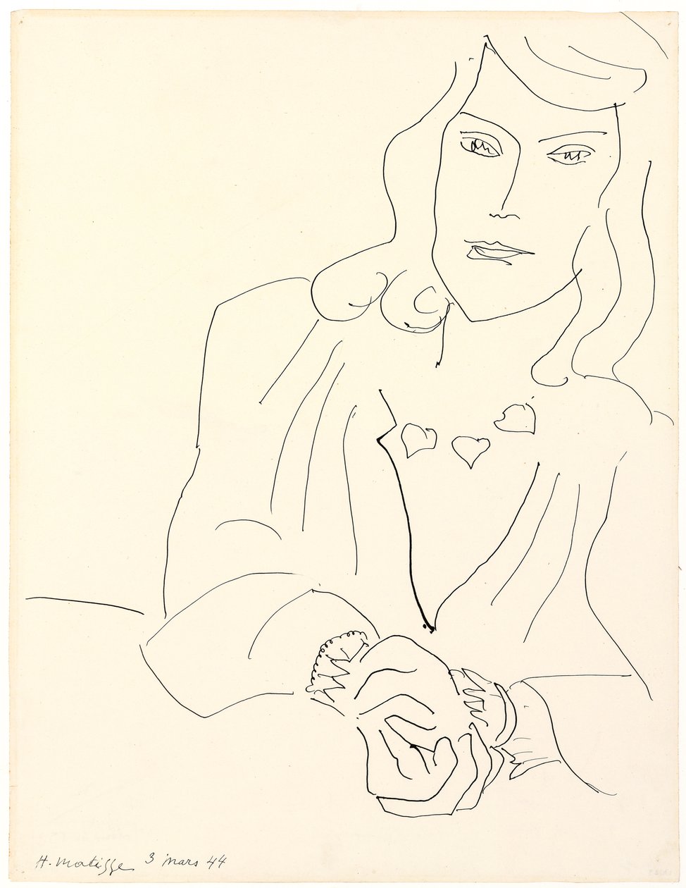 Frauenkopf mit Halskette von Henri Matisse