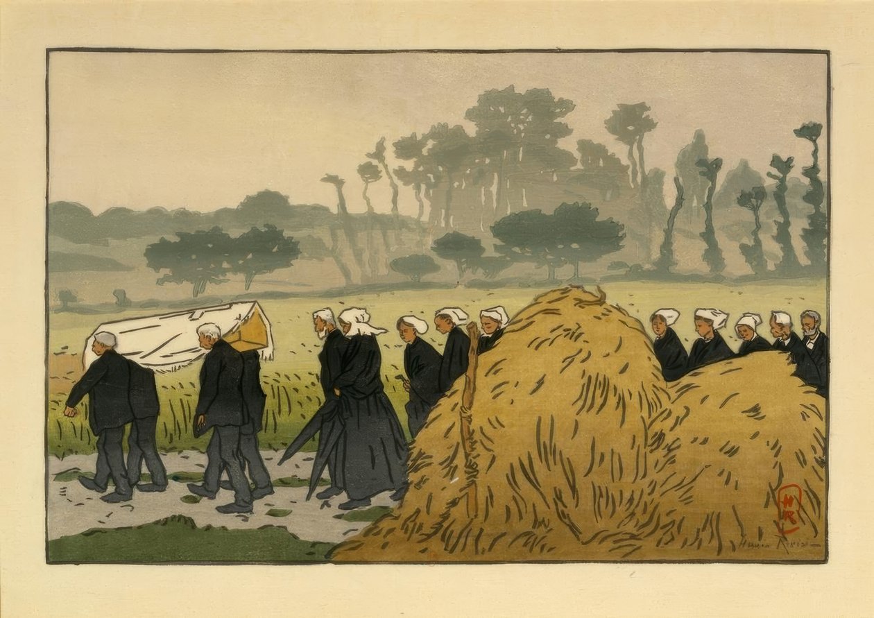 Beerdigung in Trestraou von Henri Rivière