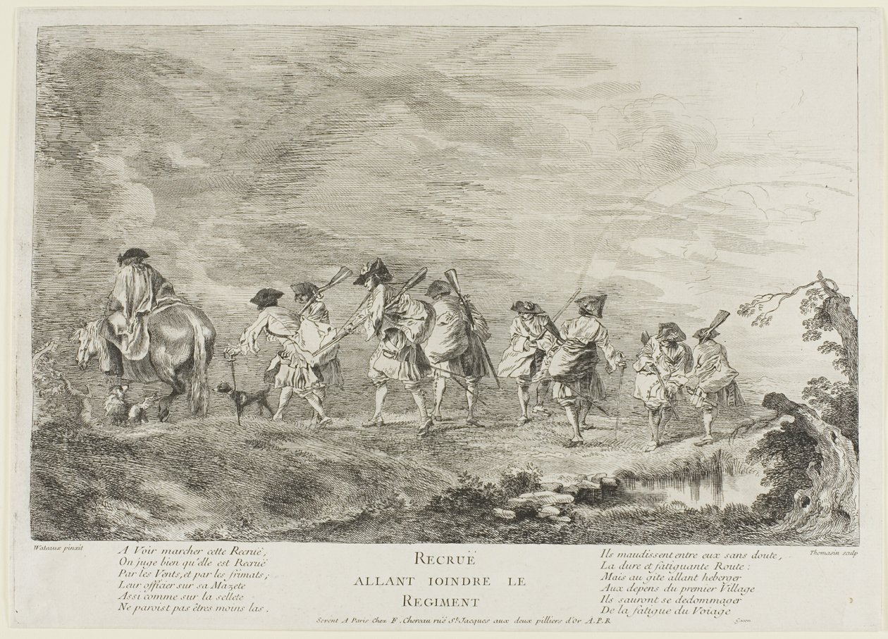 Rekruten auf dem Weg zum Regiment von Henri Simon Thomassin