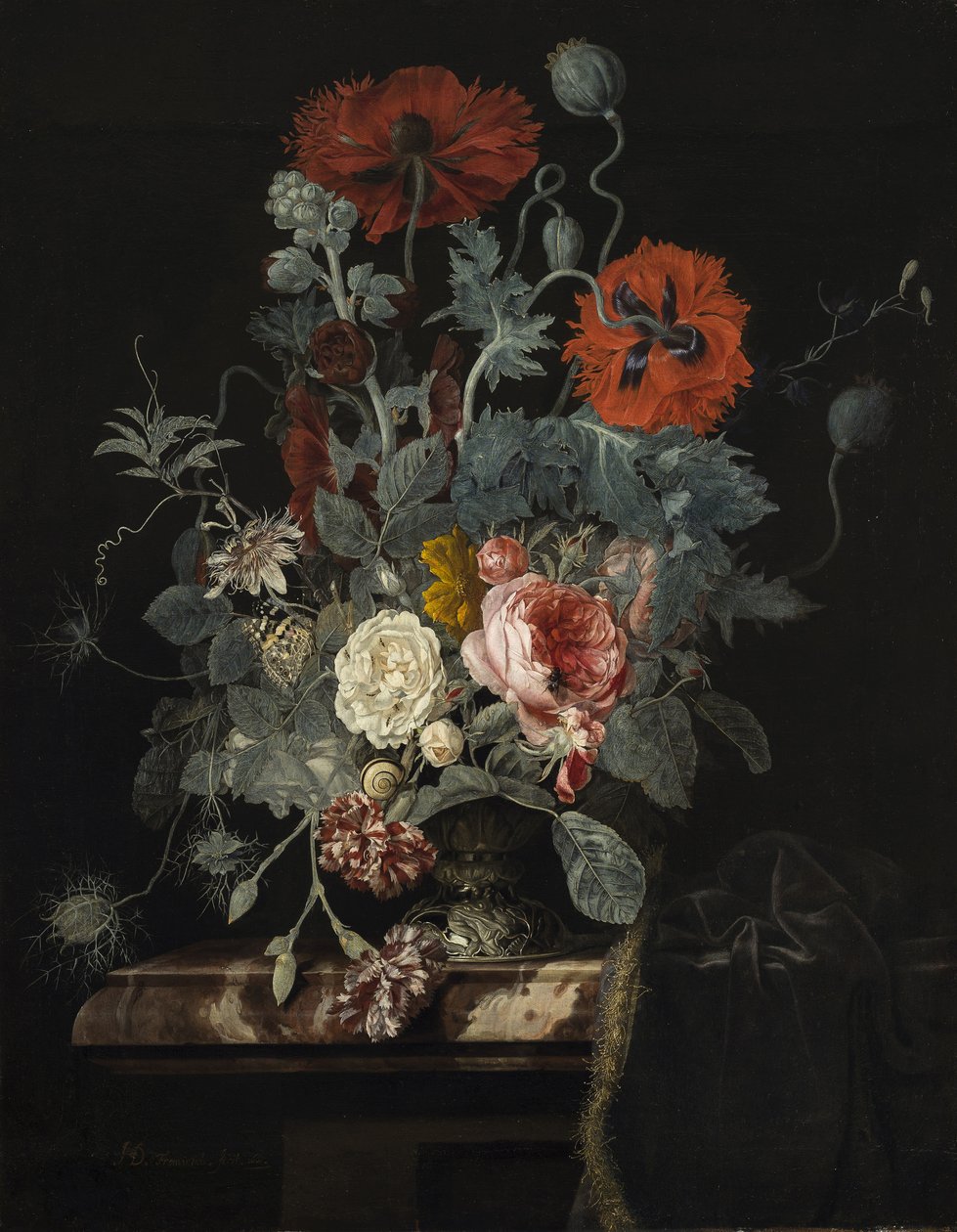 Blumenstillleben, 1665 von Henri de Fromantiou