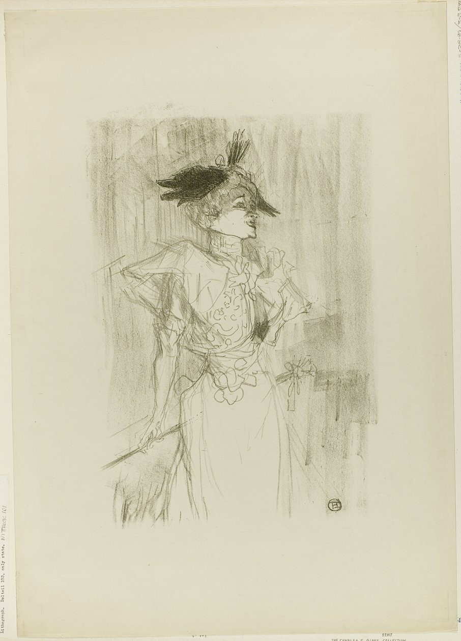 Mademoiselle Marcelle Lender, stehend von Henri de Toulouse Lautrec