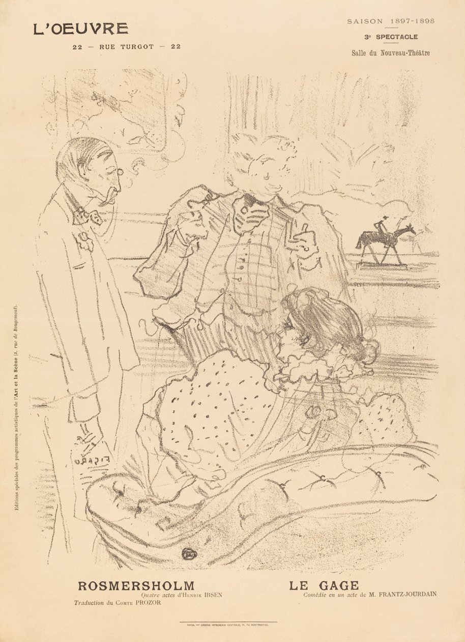 Rosmersholm, Le Gage, 1897 von Henri de Toulouse Lautrec