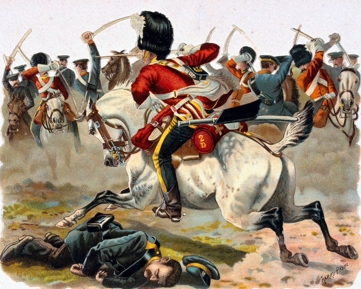 Sergeant Ramage, Scots Greys, stürmt allein zur Hilfe von Trooper Macpherson, 1854 von Henry A. Payne