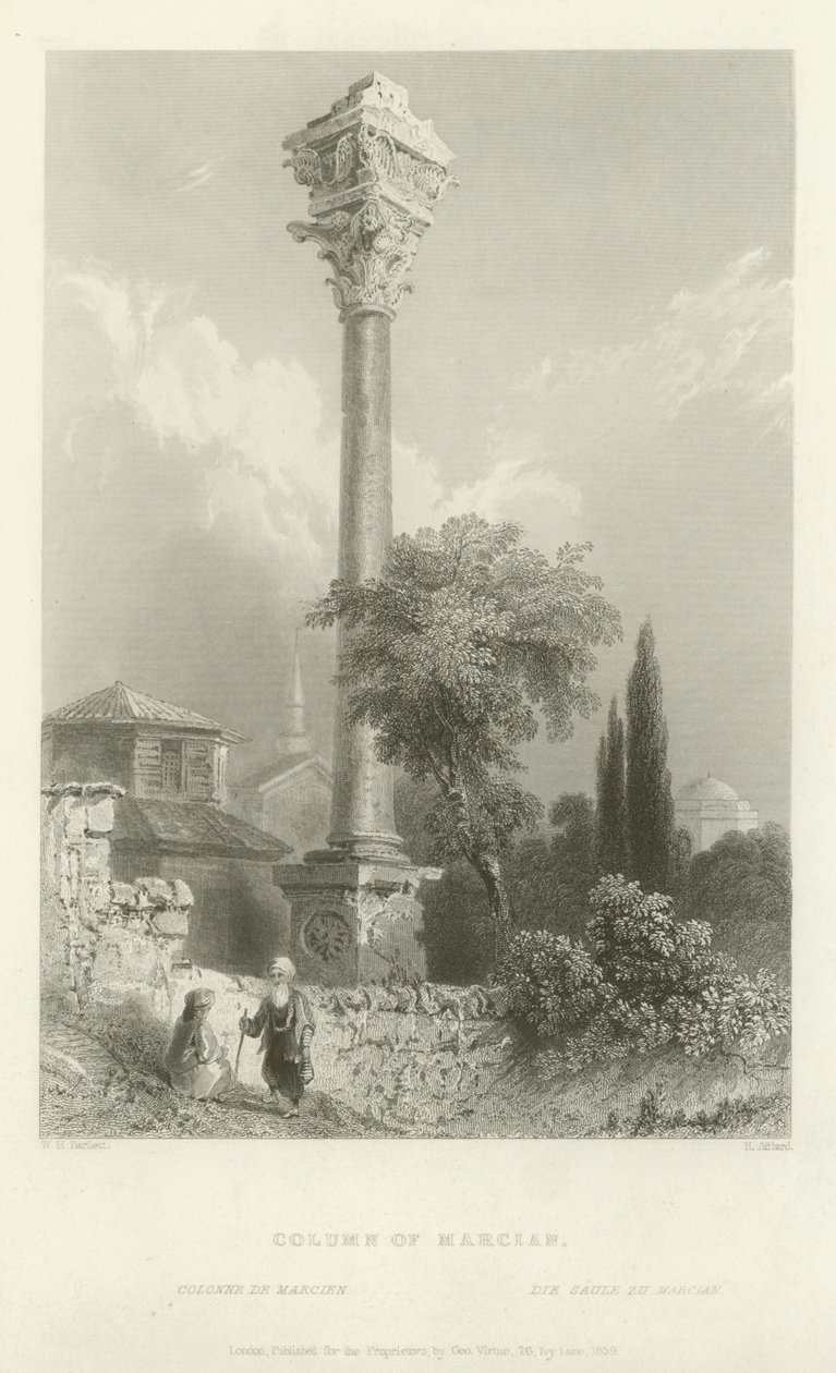 Säule des Marcian, Konstantinopel, 1839 von Henry Adlard