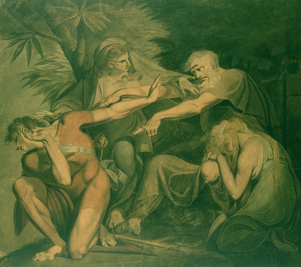 Ödipus verflucht seinen Sohn Polynices - Geh zugrunde, verachtet und verstoßen von mir... von Johann Heinrich Füssli