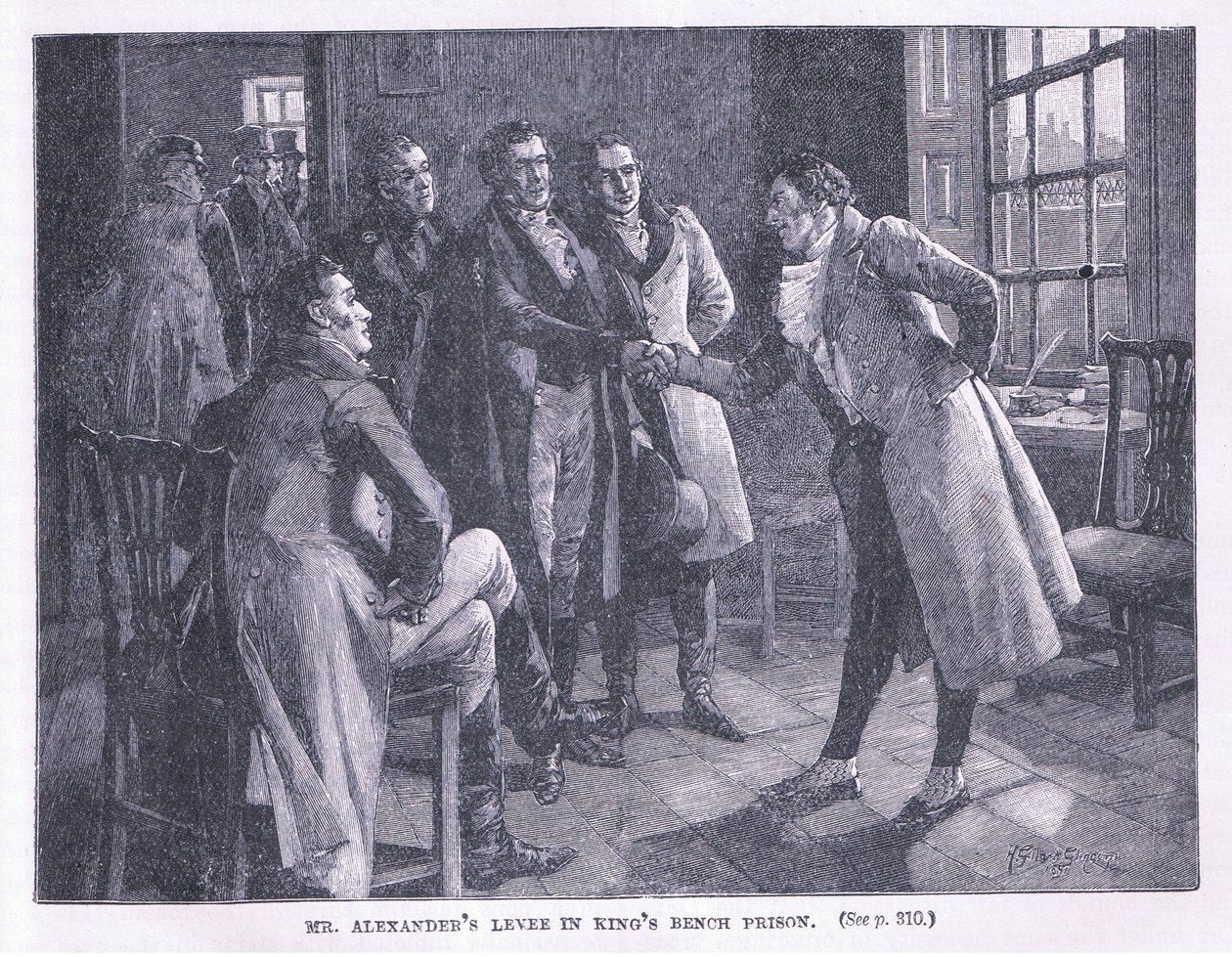 Mr. Alexanders Empfang im Kings Bench Gefängnis AD 1830 von Henry Gillard Glindoni