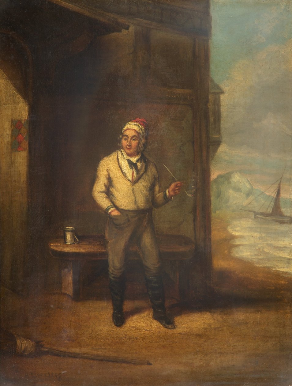 Genießt eine Pfeife, c.1820-32 von Henry Liverseege