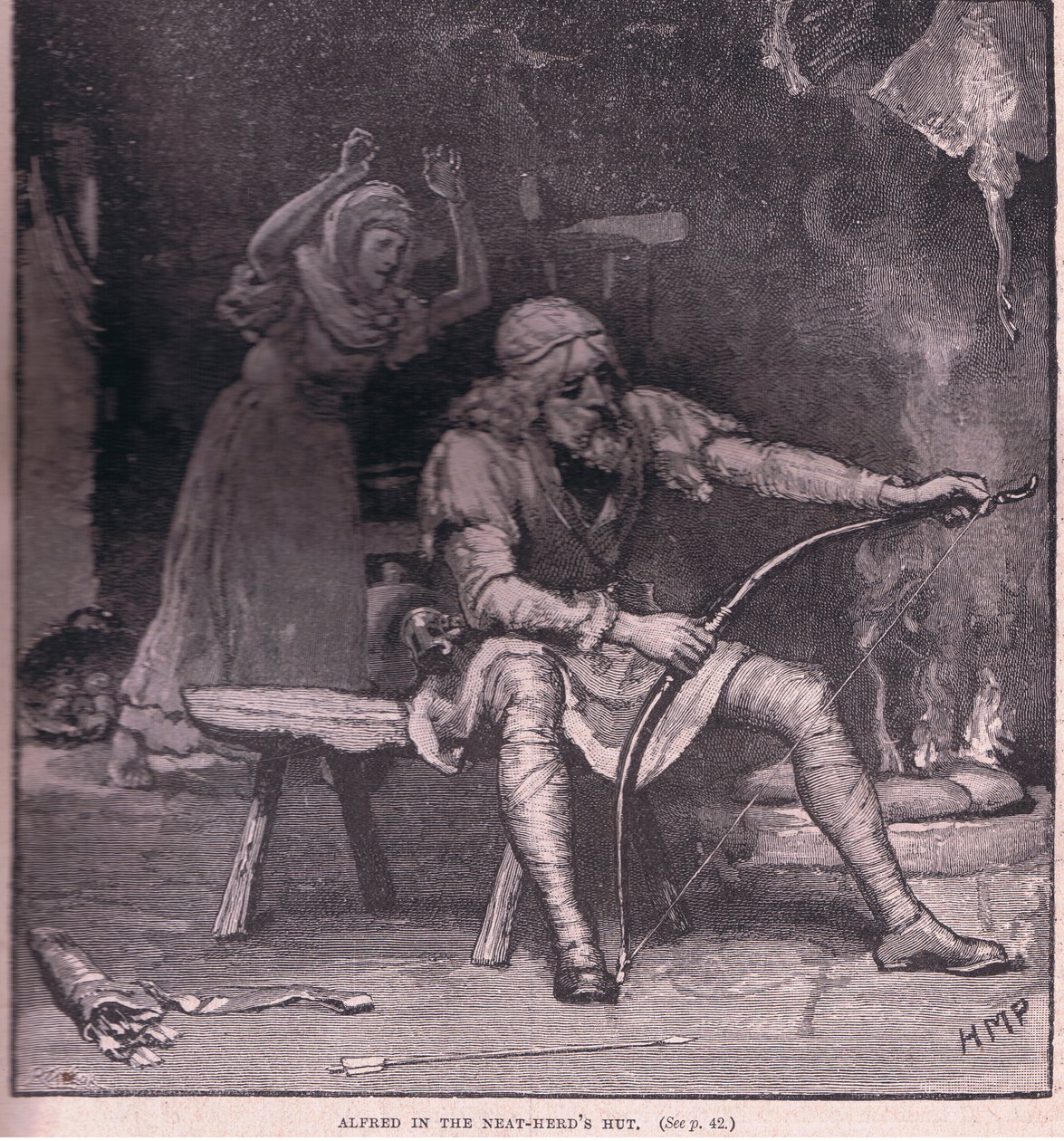 Alfred in der Hütte des Kuhhirten 878 von Henry Marriott Paget