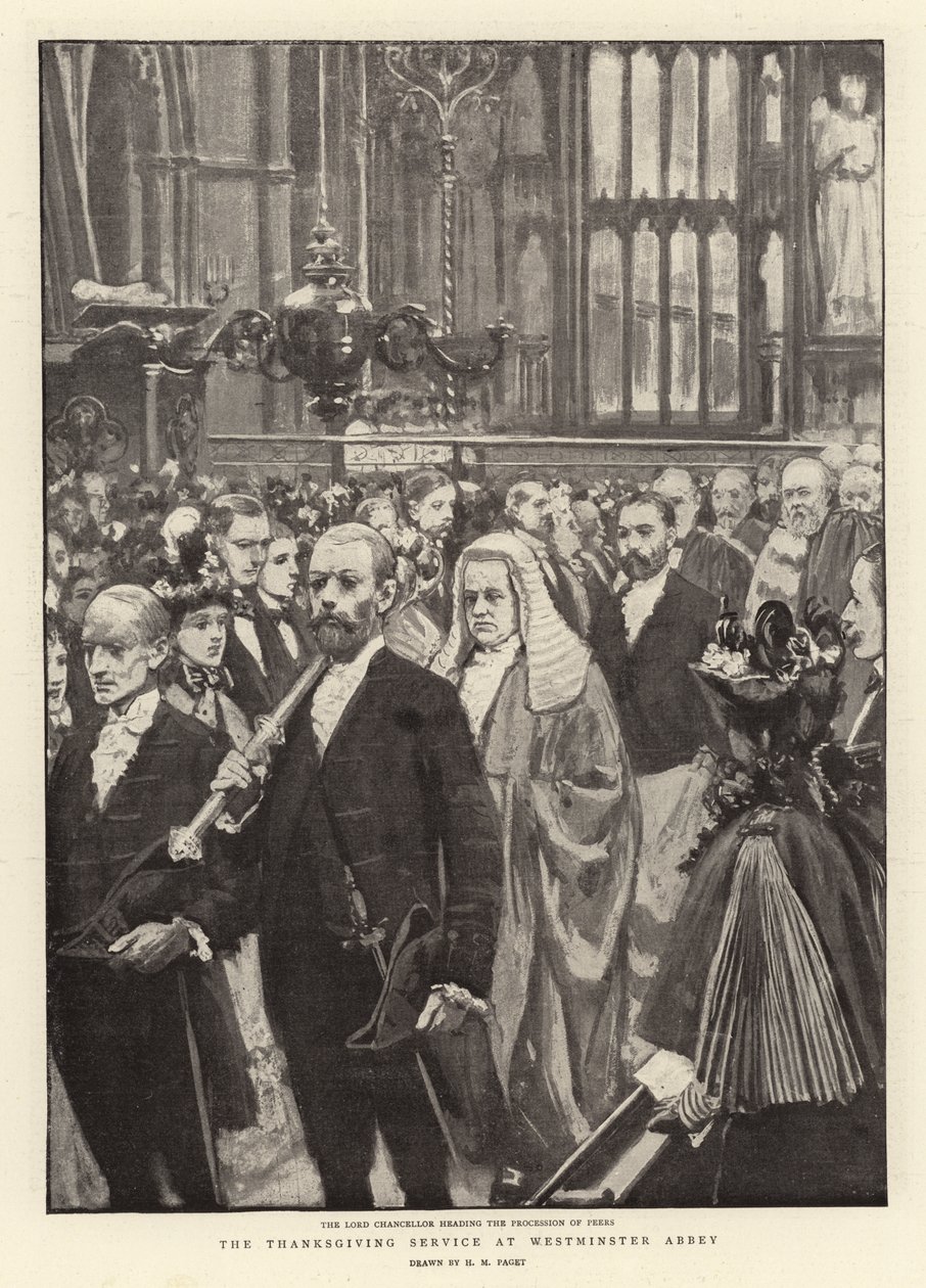 Der Dankgottesdienst in der Westminster Abbey von Henry Marriott Paget