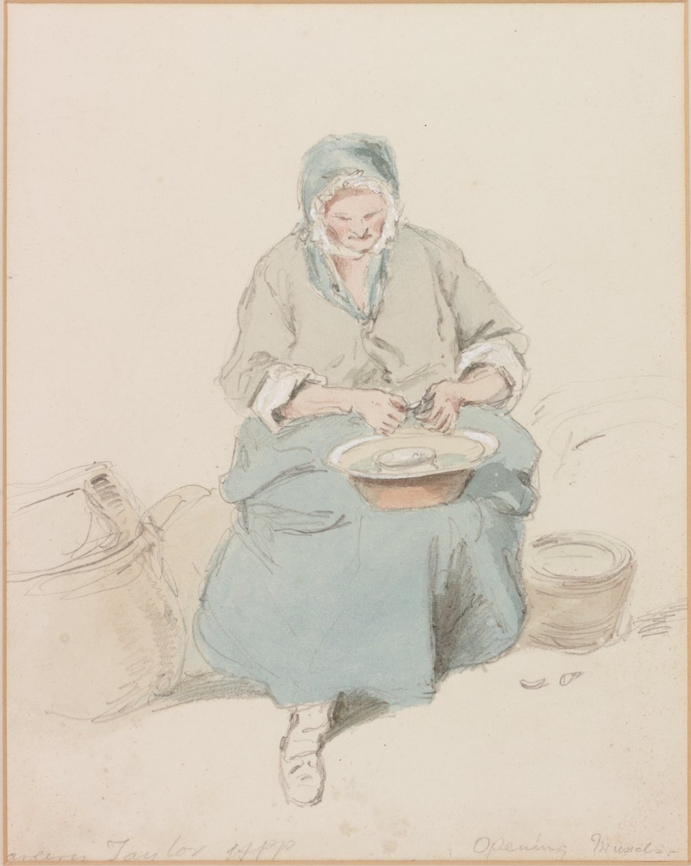Mrs Taylor öffnet Muscheln von Henry Perlee Parker