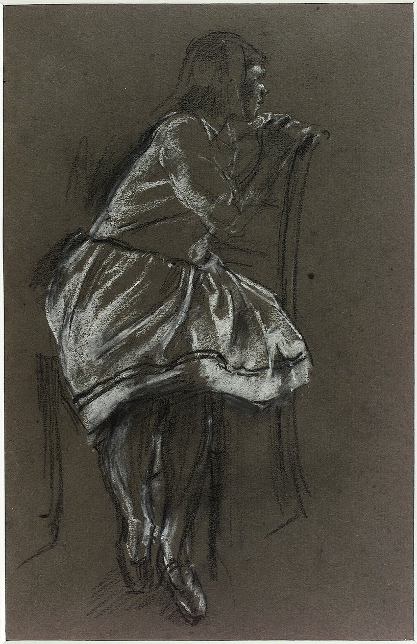 Mädchen, das auf einem Stuhl sitzt von Henry Tonks
