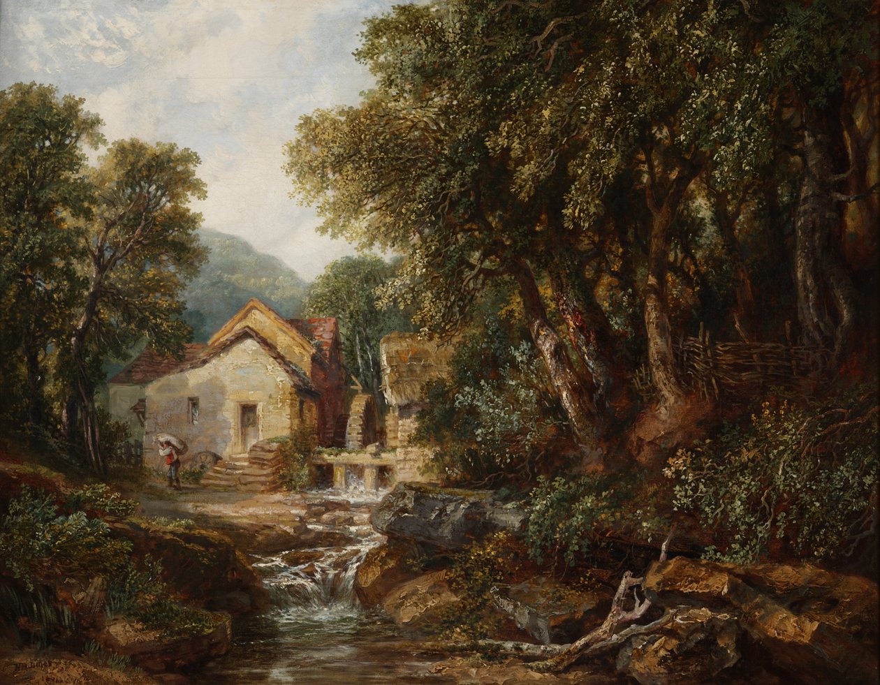 Eine Mühle in Rowsley, Derbyshire, 1867 von Henry Harris Lines