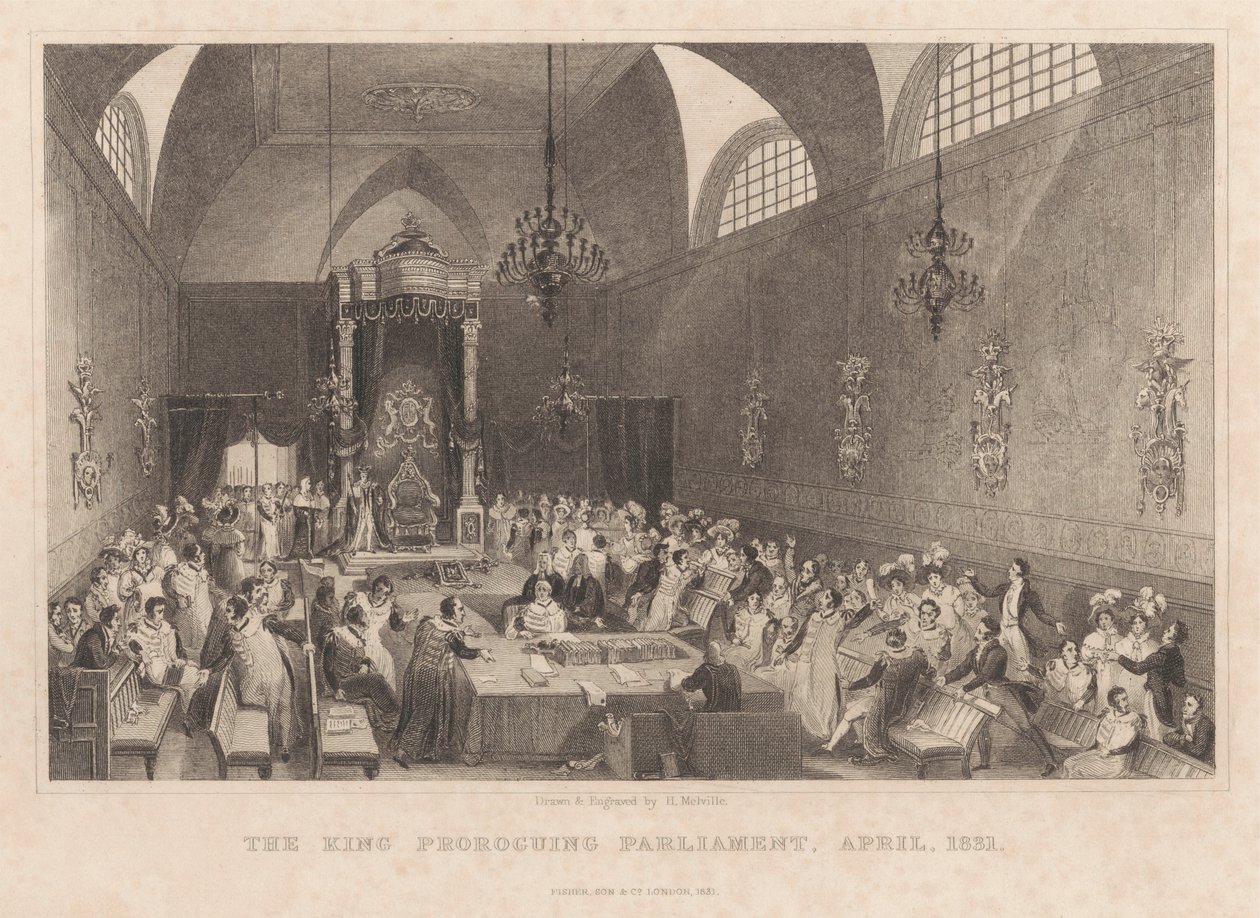 Der König eröffnet das Parlament, April 1831 von Henry Melville
