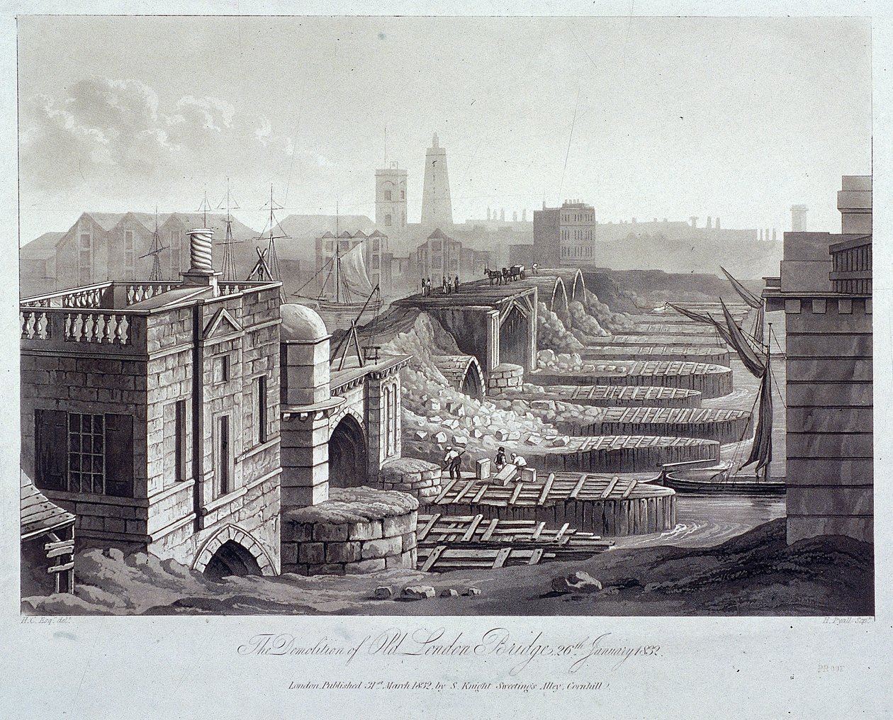 London Bridge alt, London von Henry Pyall