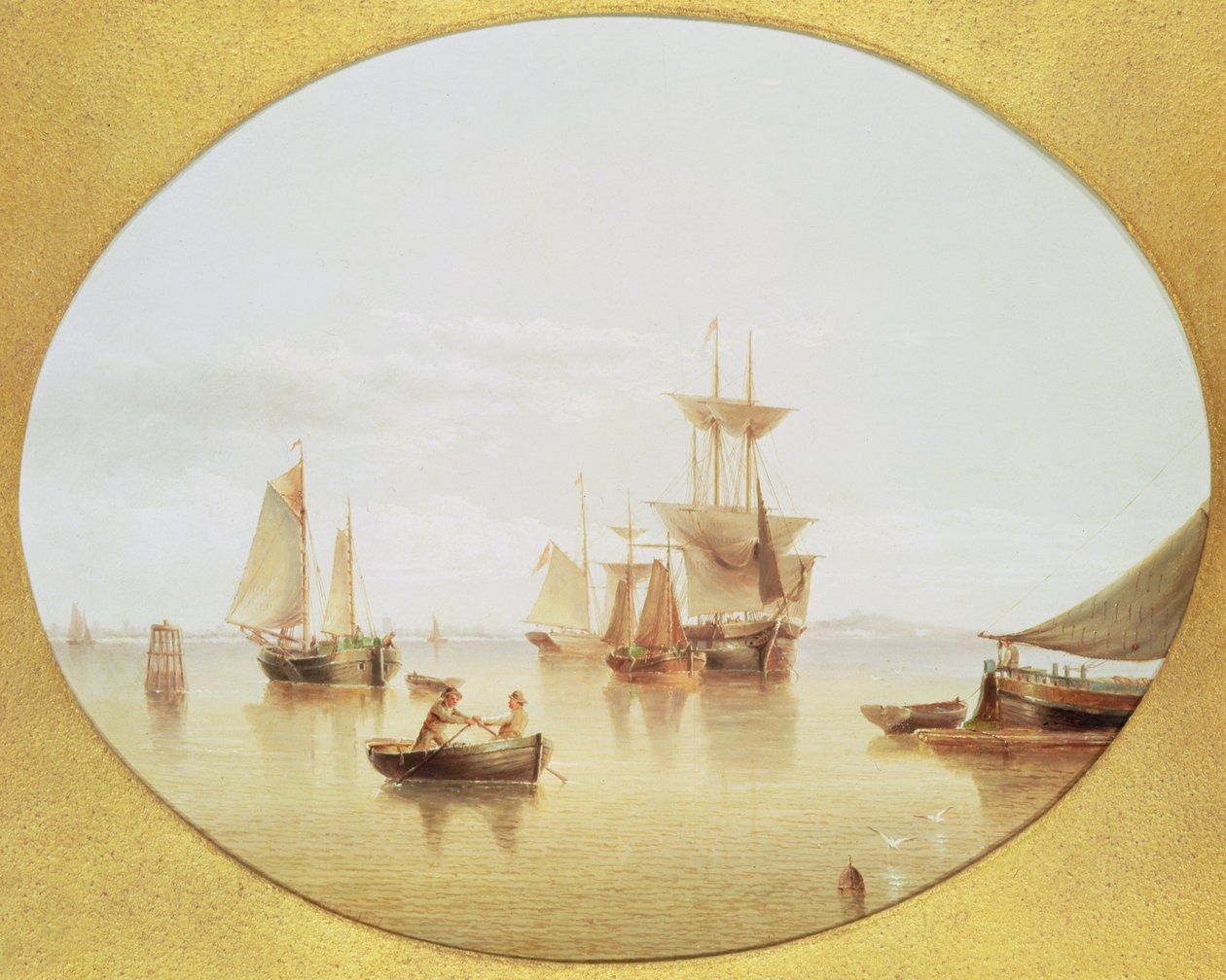 Hafenszene - an Land rudern von Henry Redmore