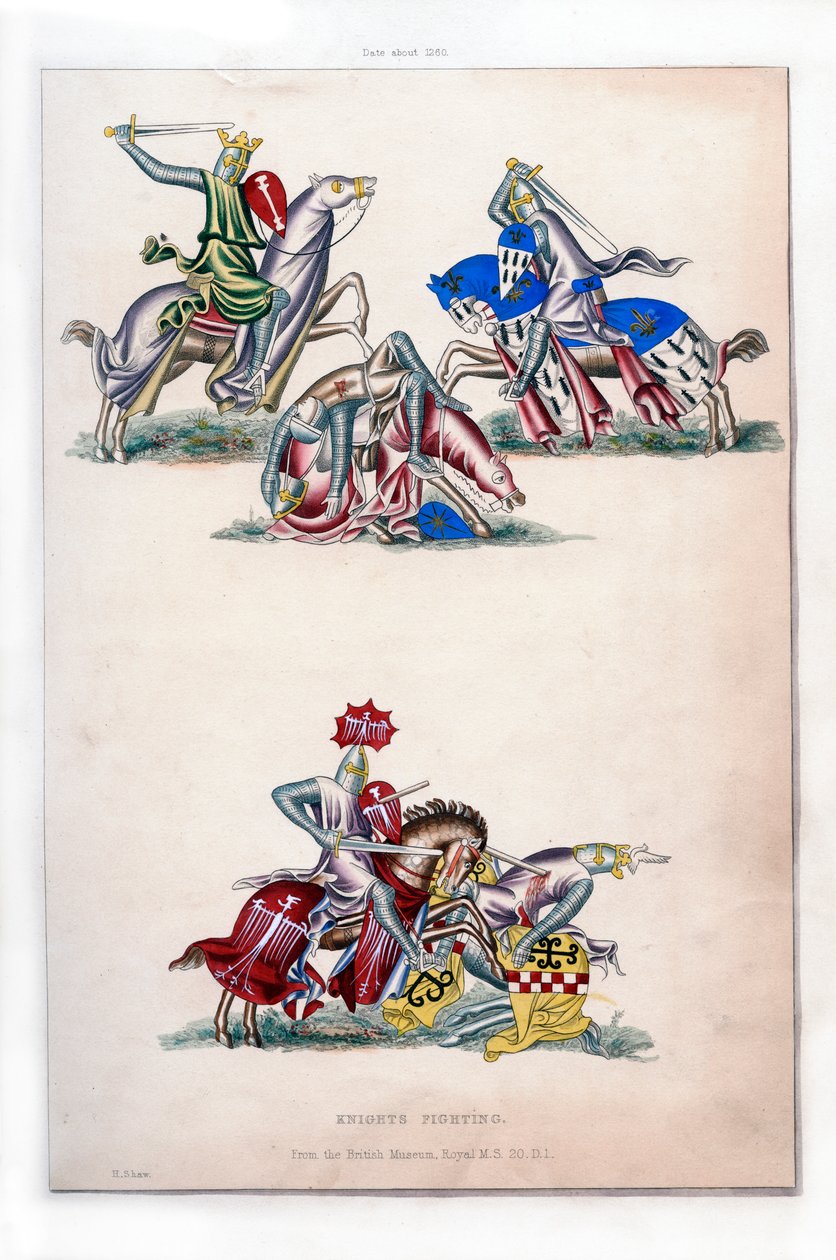 Ritter kämpfen, um 1260 von Henry Shaw