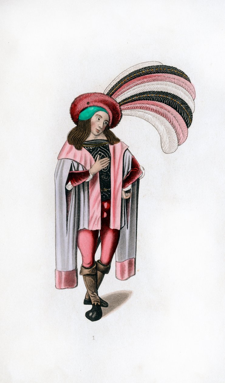 Männliche Kleidung, ca. 1480, 1843 von Henry Shaw