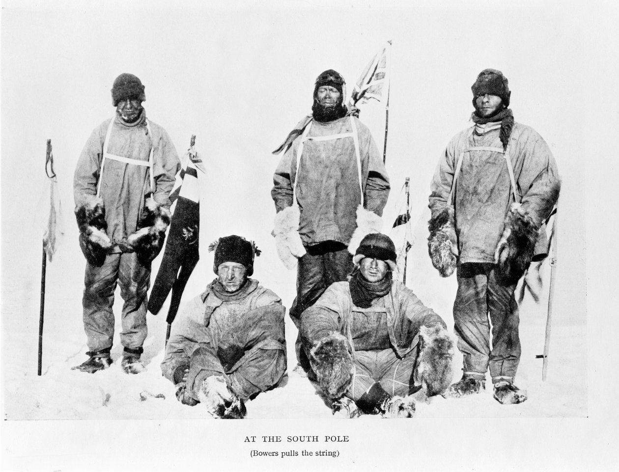 Scott, Wilson, Oates, Bowers und Evans am Südpol, 1912 von Herbert Ponting