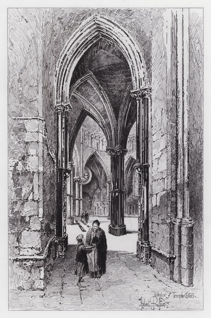 Innenraum der Temple Church von Herbert (after) Railton