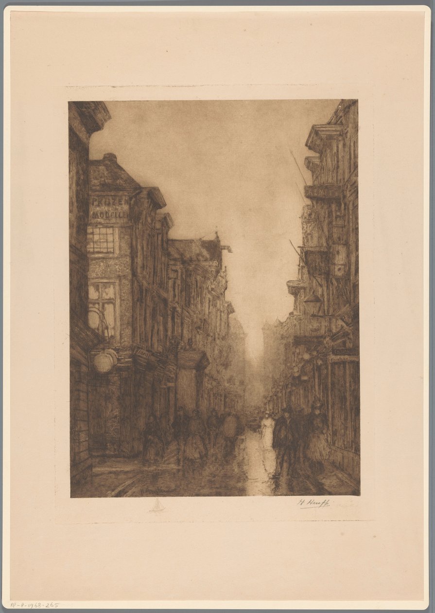 Spuistraat in Den Haag von Herman Heuff (signed by artist)