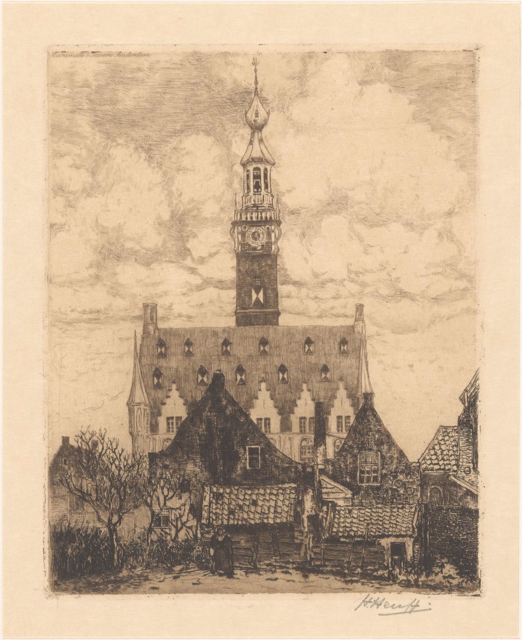 Rathaus in Veere von Herman Heuff (signed by artist)