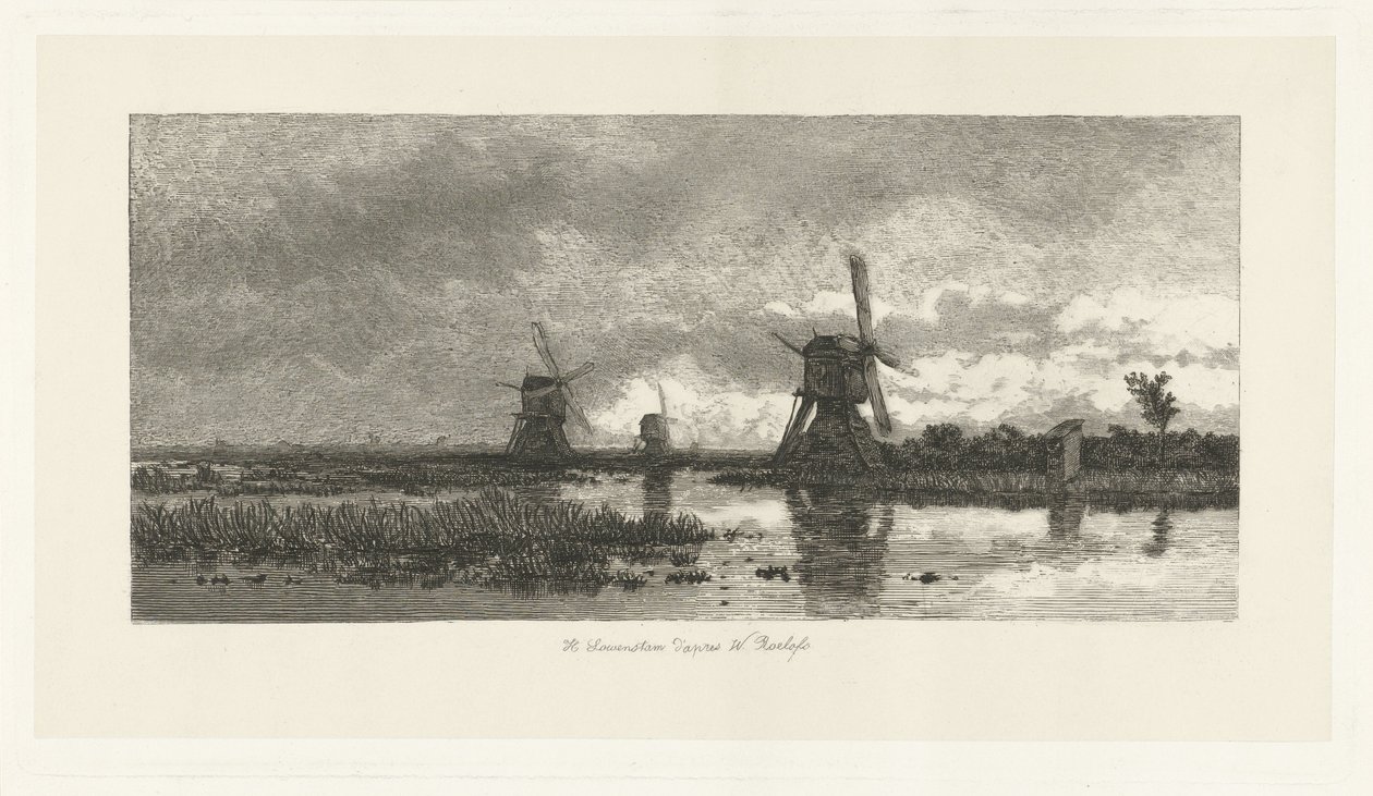 Landschaft mit Mühlen von Herman Löwenstam