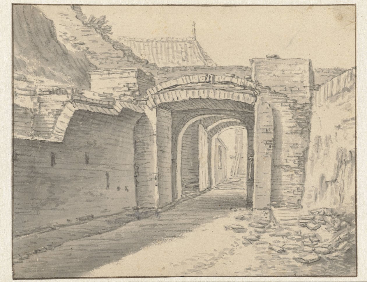Durchgang unter der Stadtmauer von Utrecht von Herman Saftleven