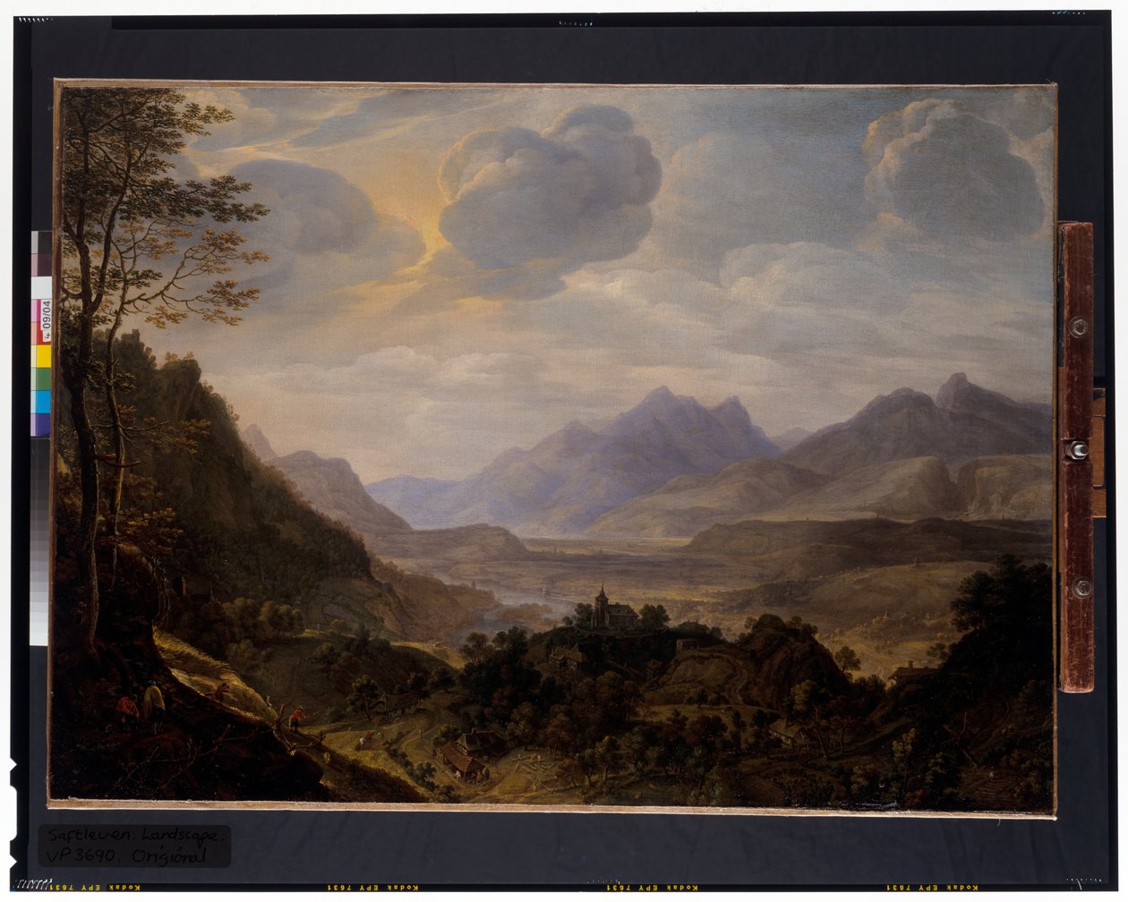 Eine ausgedehnte Rheinlandschaft von Herman the Younger Saftleven